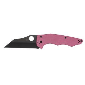 Navaja Spyderco YOJUMBO rosa G-10 negra filo liso C253GPNBKP con hoja de acero Acero inoxidable CPM-S30V de 10.1 cm y empuñadura de G-10 de 13.5 cm