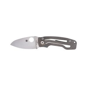 Navaja Spyderco PITS 2 TITANIUM M390 PLAIN C269TIP con hoja de acero inoxidable M390 de 6.96 cm y empuñadura de Titanio de 9.42 cm