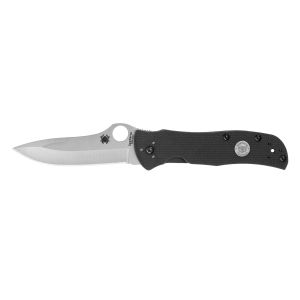 Navaja Spyderco STARMATE G-10 negra CPM20CV filo liso C55G20CVP con hoja de acero Acero inoxidable CPM-20CV de 9.5 cm y empuñadura de G-10 de 12.6 cm