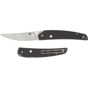 Navaja Spyderco Ikuchi C242CFP con hoja de acero CPM S30V de 8,3 cm filo liso y empuñadura de Fibra de carbono de 11 cm