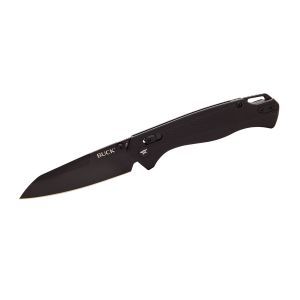 Navaja Buck FERROX BLACK BLK BLADE 0698BKS-B con hoja de acero para herramientas D2 de 8.6 cm y empuñadura de Aluminio de 11.4 cm