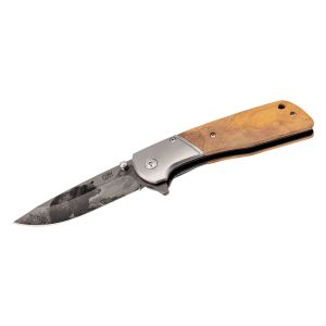 Navaja CJH Herbertz OLIVE WOOD "BEAR" 44161 con hoja de acero inoxidable AISI 420 de 8.7 cm y empuñadura de Madera de olivo de 11.5 cm