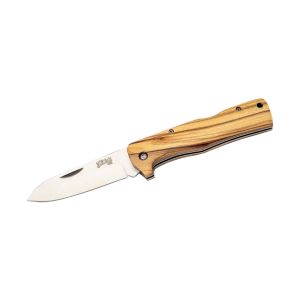 Navaja Herbertz SELEKTION 53003 con hoja de acero AISI 440A de 9 cm y empuñadura de Madera de olivo de 11.4 cm