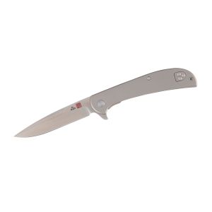 Navaja Al Mar ULTRALIGHT TITANIUM FALCON 3.15" con hoja de acero para herramientas D2 de 8 cm y empuñadura de Titanio TC4 de 10 cm