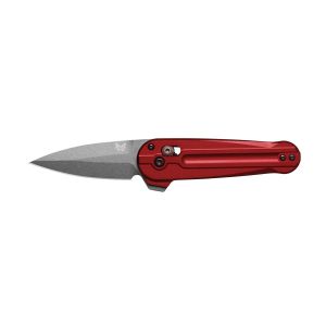 Navaja Benchmade LOWDEN 491GY-01 PHOENIX RED con hoja de acero Acero inoxidable M390 de 7.1 cm y empuñadura de Aluminio de 10.2 cm