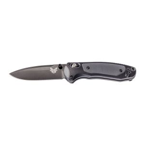 Navaja Benchmade PRESIDIO 520S DROP SATINADA COMBO con hoja de acero Acero inoxidable CPM-S30V de 7.9 cm y empuñadura de Versaflex negro / Gris Grivory de 10.3 cm