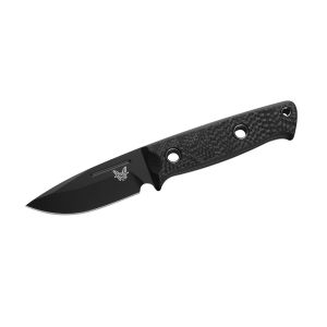 Cuchillo Benchmade MINI BUSHCRAFTER 165BK con hoja de acero Acero para herramientas CPM-CruWear Super Strong de 8.6 cm y empuñadura de Fibra de carbono / G-10 rojo de 10.6 cm