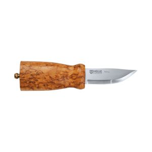 Cuchillo Helle NYING 55 H3LS con hoja de acero Acero inoxidable triple laminado de 7 cm y empuñadura de Abedul de 9 cm