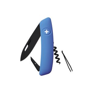 Navaja Multiusos Swiza D01 AB azul con hoja de acero 440 de 7,5 cm