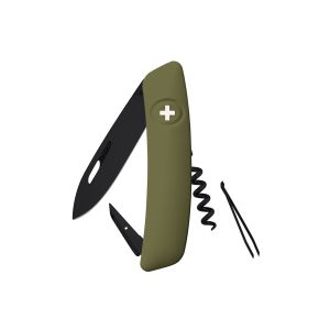Navaja Multiusos Swiza D01 AB olivo con hoja de acero 440 de 7,5 cm
