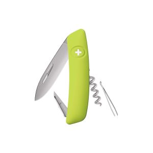 Navaja Multiusos Swiza D01 AM verde musgo con hoja de acero 440 de 7,5 cm
