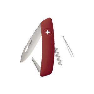 Navaja Multiusos Swiza D01 AM rojo con hoja de acero 440 de 7,5 cm