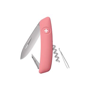 Navaja Multiusos Swiza D01 AM rosa con hoja de acero 440 de 7,5 cm