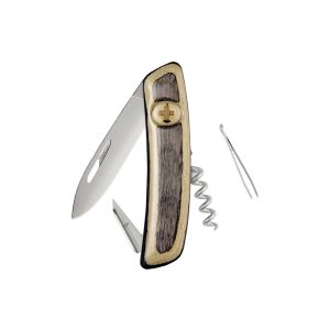 Navaja Multiusos Swiza D01 AM laminado blanco con hoja de acero 440 de 7,5 cm