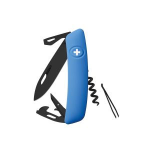 Navaja Multiusos Swiza D03 AB azul con hoja de acero 440 de 7,5 cm