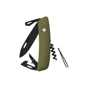 Navaja Multiusos Swiza D03 AB olivo con hoja de acero 440 de 7,5 cm