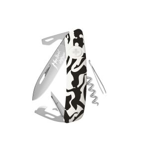 Navaja Multiusos Swiza D03 AM MONTREUX JAZZ FESTIVAL MJF01 blanco con hoja de acero 440 de 7,5 cm