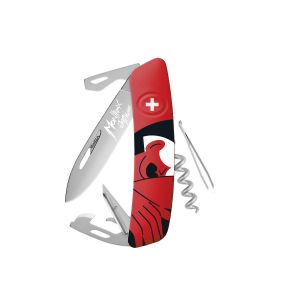 Navaja Multiusos Swiza D03 AM MONTREUX JAZZ FESTIVAL MJF03 rojo con hoja de acero 440 de 7,5 cm