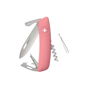 Navaja Multiusos Swiza D03 AM rosa con hoja de acero 440 de 7,5 cm
