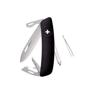 Navaja Multiusos Swiza D04 AM negra con hoja de acero 440 de 7,5 cm