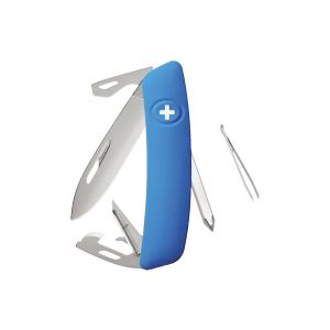Navaja Multiusos Swiza D04 AM azul con hoja de acero 440 de 7,5 cm