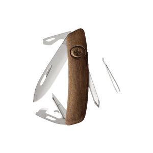 Navaja Multiusos Swiza D04 AM madera nogal con hoja de acero 440 de 7,5 cm