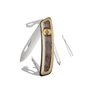 Navaja Multiusos Swiza D04 AM laminado blanco con hoja de acero 440 de 7,5 cm