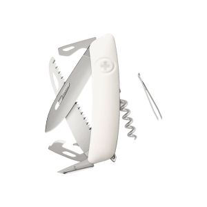 Navaja Multiusos Swiza D05R AM blanco con hoja de acero 440 de 7,5 cm