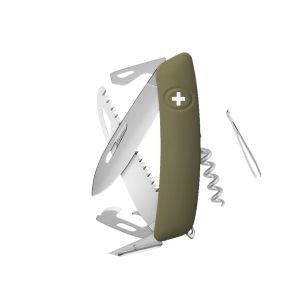 Navaja Multiusos Swiza D05R AM olivo con hoja de acero 440 de 7,5 cm