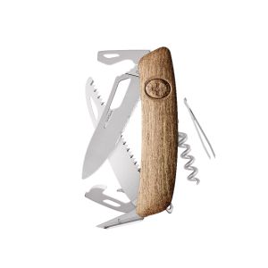 Navaja Multiusos Swiza SH05TR AM WAVY EDGE madera nogal con hoja de acero 440 de 7,5 cm