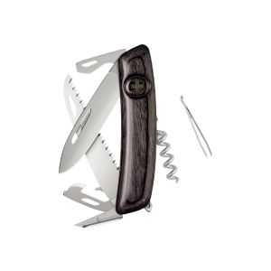 Navaja Multiusos Swiza D05R AM laminado negra con hoja de acero 440 de 7,5 cm