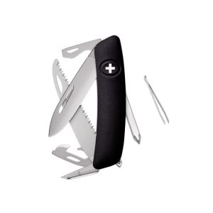 Navaja Multiusos Swiza D06R AM negra con hoja de acero 440 de 7,5 cm
