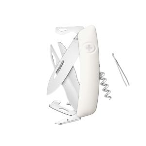 Navaja Multiusos Swiza D07 SCISSORS blanco con hoja de acero 440 de 7,5 cm