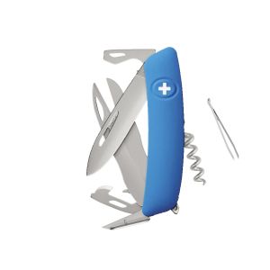 Navaja Multiusos Swiza D07R AM SCISSORS azul con hoja de acero 440 de 7,5 cm