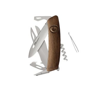 Navaja Multiusos Swiza D07R AM SCISSORS madera nogal con hoja de acero 440 de 7,5 cm