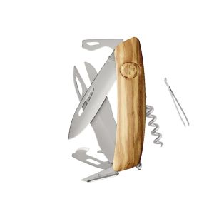 Navaja Multiusos Swiza D07R AM SCISSORS madera olivo con hoja de acero 440 de 7,5 cm
