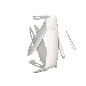 Navaja Multiusos Swiza D08R AM SCISSORS blanco con hoja de acero 440 de 7,5 cm
