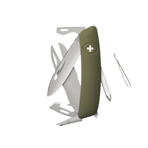 Navaja Multiusos Swiza D08R AM SCISSORS olivo con hoja de acero 440 de 7,5 cm