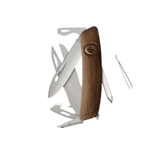 Navaja Multiusos Swiza D08R AM SCISSORS madera nogal con hoja de acero 440 de 7,5 cm