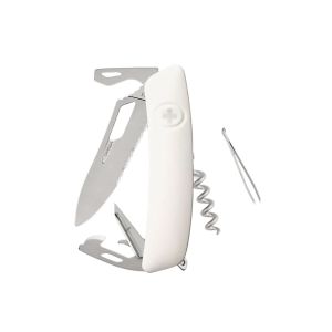 Navaja Multiusos Swiza SH03TR AM WAVY EDGE blanco con hoja de acero 440 de 7,5 cm