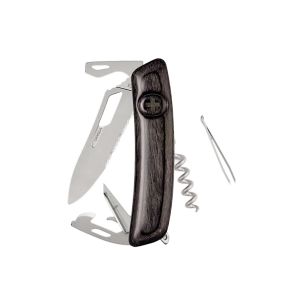 Navaja Multiusos Swiza SH03TR AM WAVY EDGE laminado negra con hoja de acero 440 de 7,5 cm