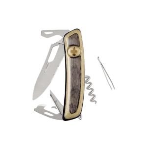 Navaja Multiusos Swiza SH03TR AM WAVY EDGE laminado blanco con hoja de acero 440 de 7,5 cm