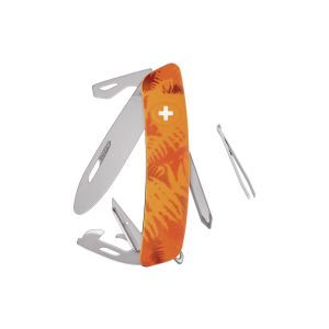 Navaja Multiusos Swiza J04R AM JUNIOR naranja helecho con hoja de acero 440 de 7,2 cm