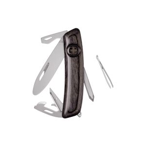 Navaja Multiusos Swiza J04R AM JUNIOR laminado negra con hoja de acero 440 de 7,2 cm