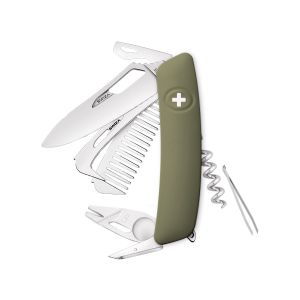 Navaja Multiusos Swiza SH09R-HTT HORSE & TICK TOOL olivo con hoja de acero 440 de 7,5 cm