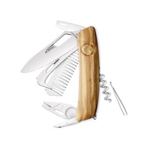 Navaja Multiusos Swiza SH09R-HTT HORSE & TICK TOOL madera olivo con hoja de acero 440 de 7,5 cm
