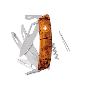 Navaja Multiusos Swiza SH09TR-HUTT AM HUNTER naranja pino con hoja de acero 440 de 7,5 cm