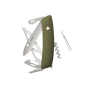 Navaja Multiusos Swiza CH05TR AM CHEESE olivo con hoja de acero 440 de 7,5 cm