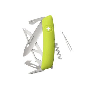 Navaja Multiusos Swiza CH05TR AM CHEESE verde musgo con hoja de acero 440 de 7,5 cm