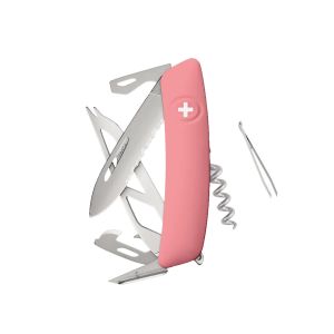 Navaja Multiusos Swiza CH05TR AM CHEESE rosa con hoja de acero 440 de 7,5 cm